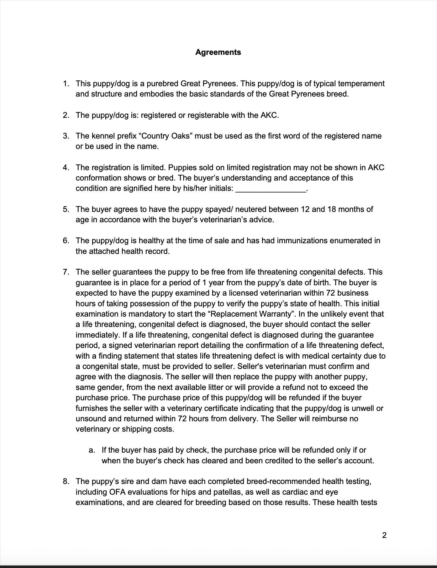 Pyr Sample Contract Page 2