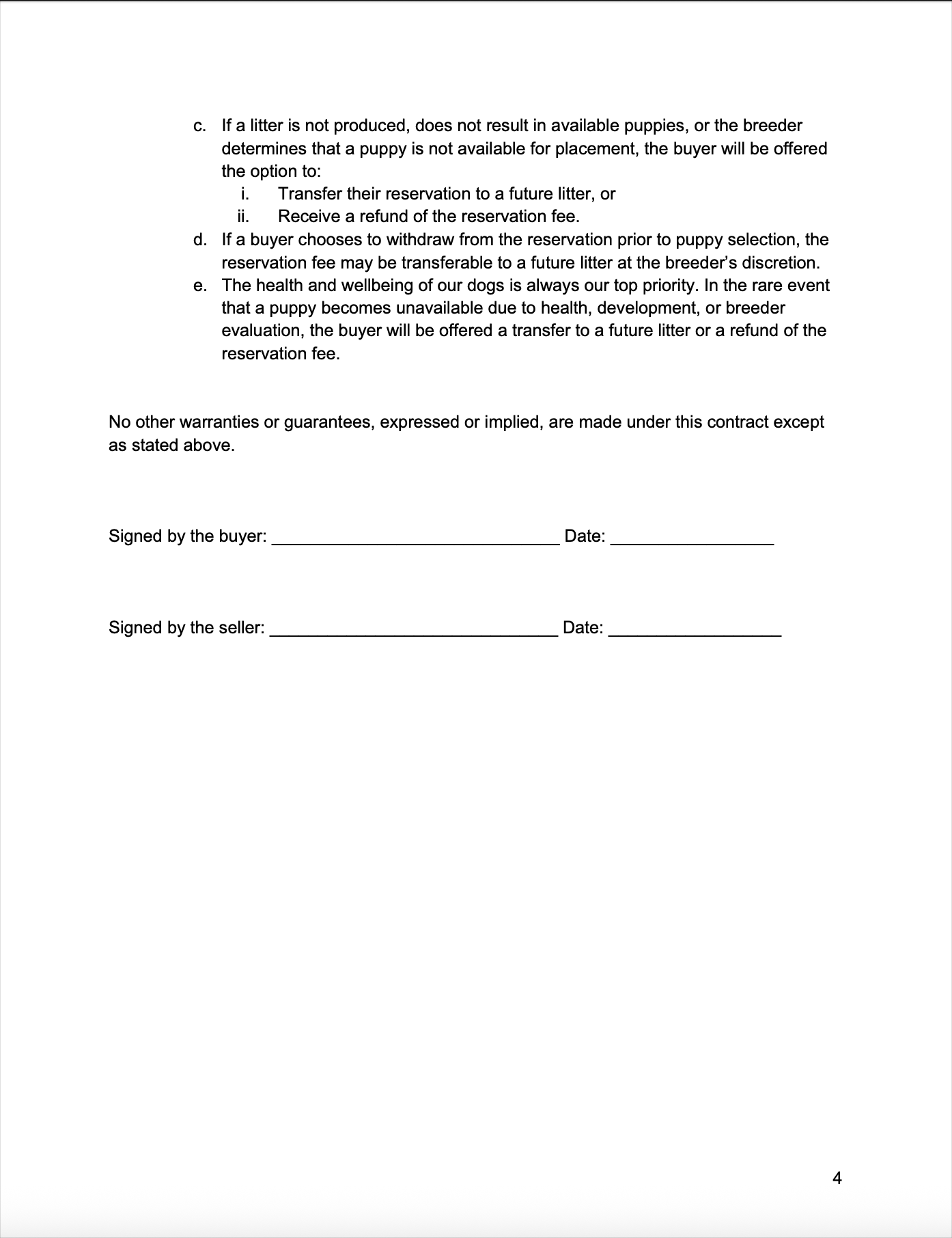 Pyr Sample Contract Page 4